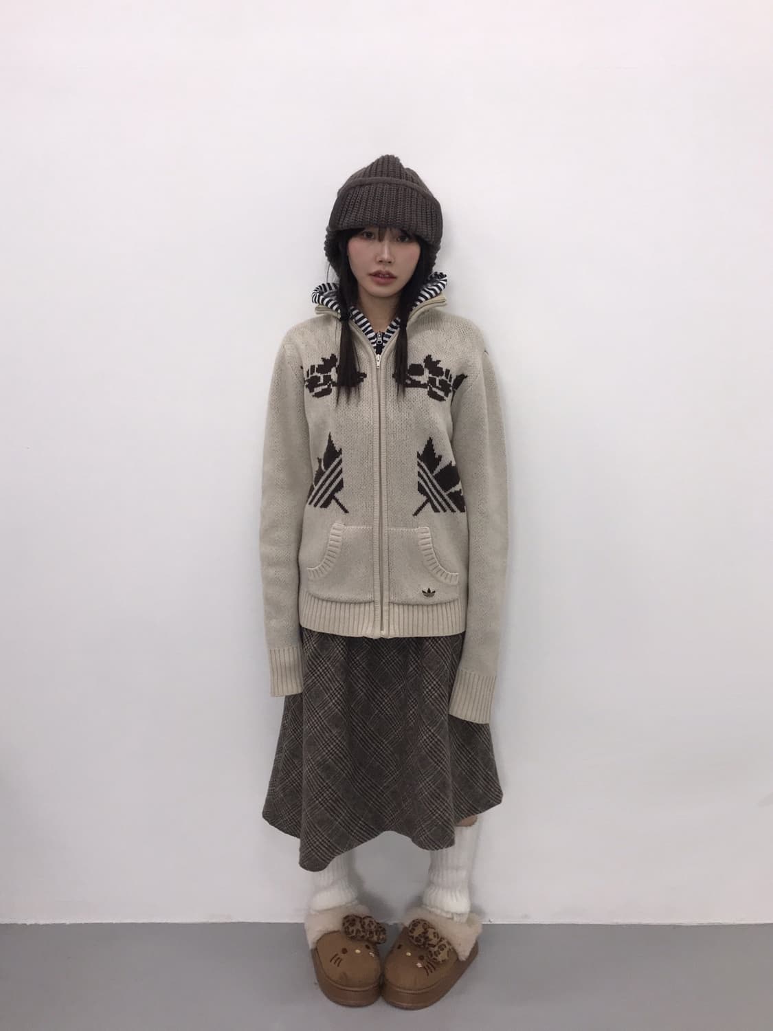 Adidas Maple Leaf Zip Knit Cardigan 상품이미지1