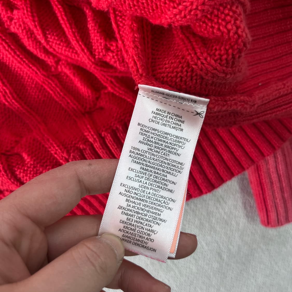 110 폴로랄프로렌 레드 꽈배기 니트 상품이미지5