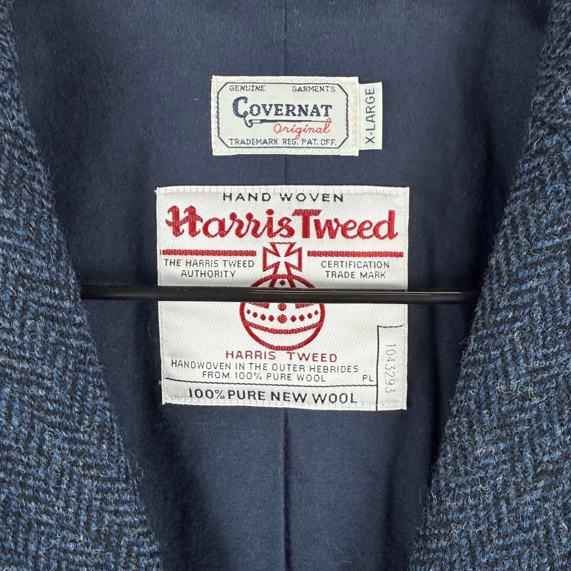 (XL) 커버낫X해리스트위드 해링본 맥코트 네이비 상품이미지3