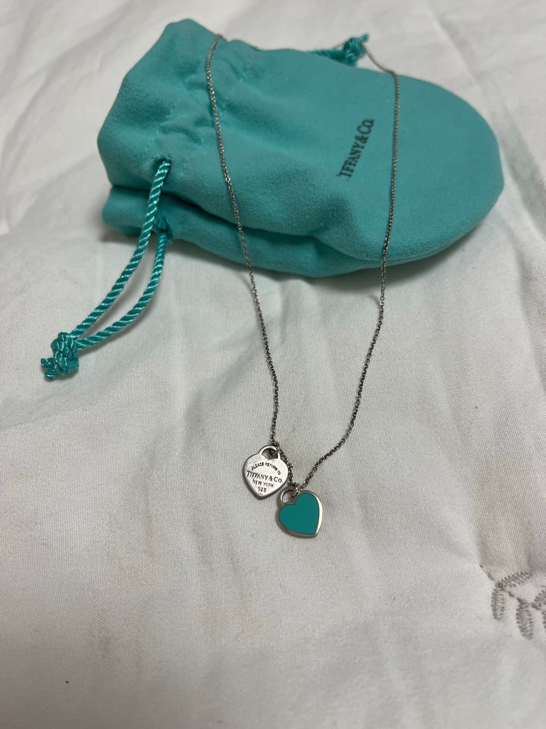 티파니 리턴 투 티파니 더블 하트 민트 목걸이 상품이미지1