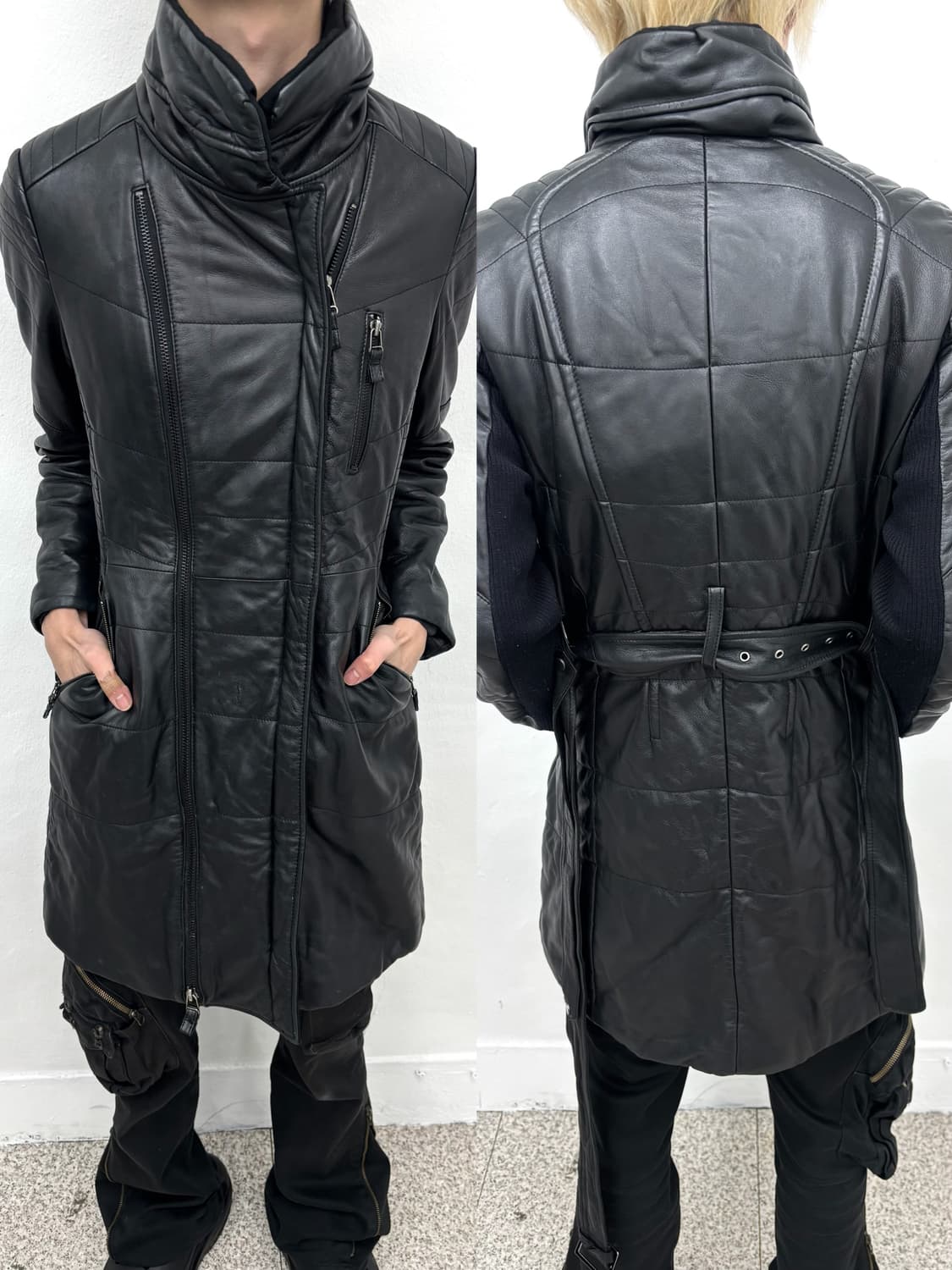Lambskin leather high-neck jacket   상품이미지1