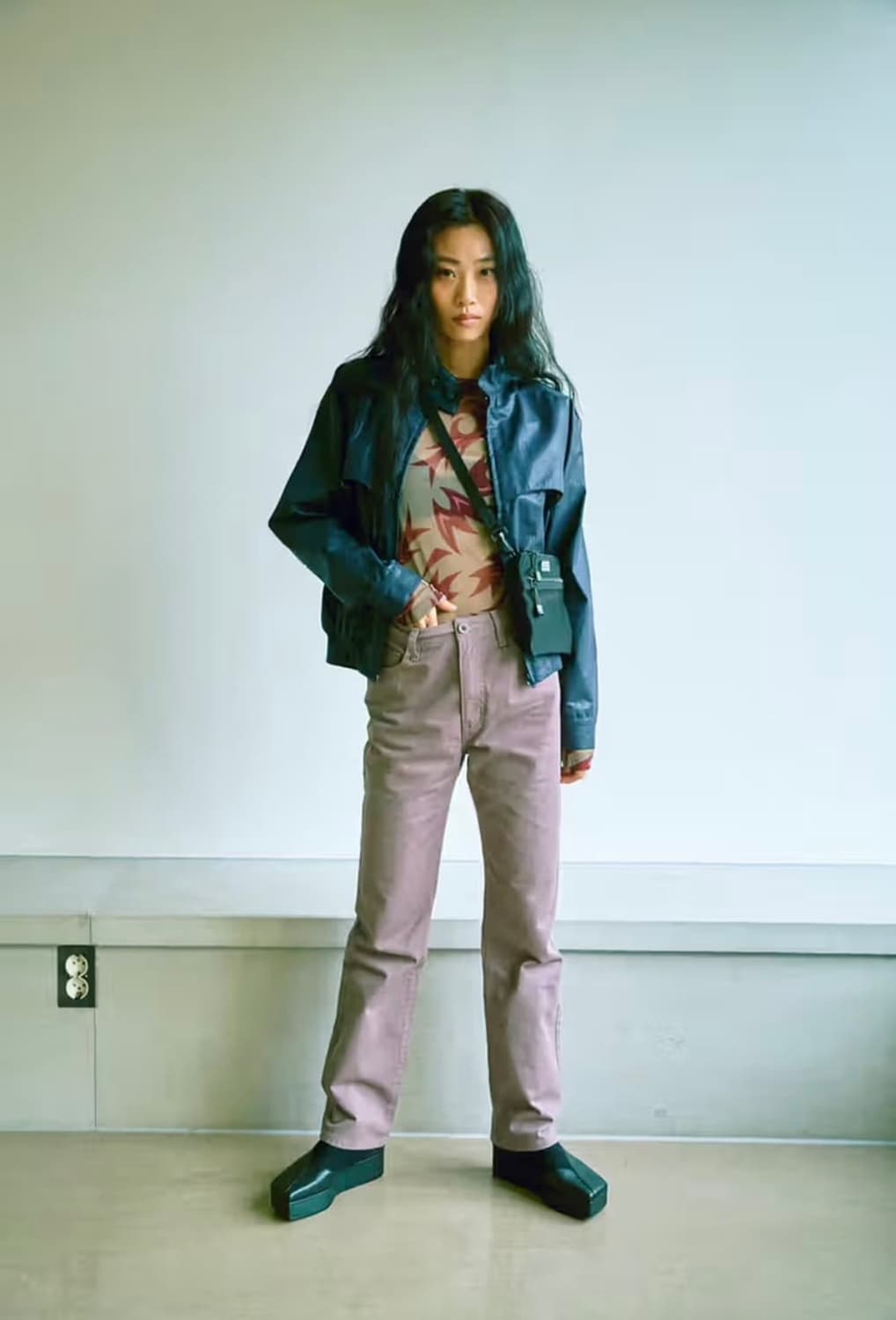 미스치프 메탈릭 스윙 자켓 네이비 S 상품이미지6