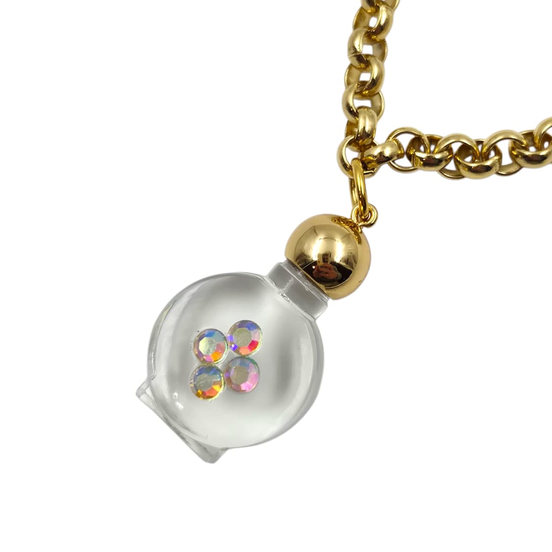 90s 프랑스 빈티지 크리스탈 퍼퓸 보틀 목걸이 상품이미지1