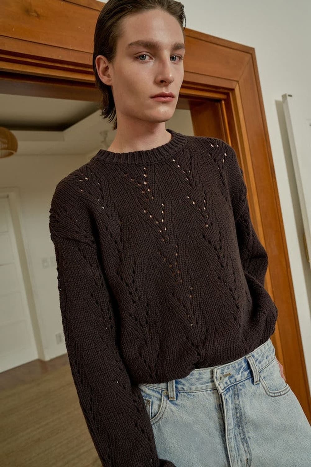 Stu y cutting 니트 브라운 os 상품이미지1