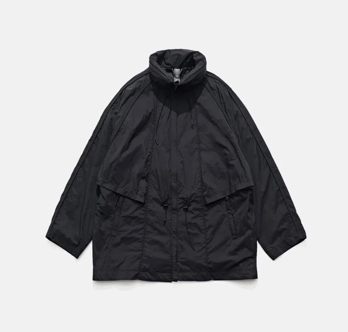 (M)언어펙티드 나일론 파라슈트 코트 블랙 상품이미지5