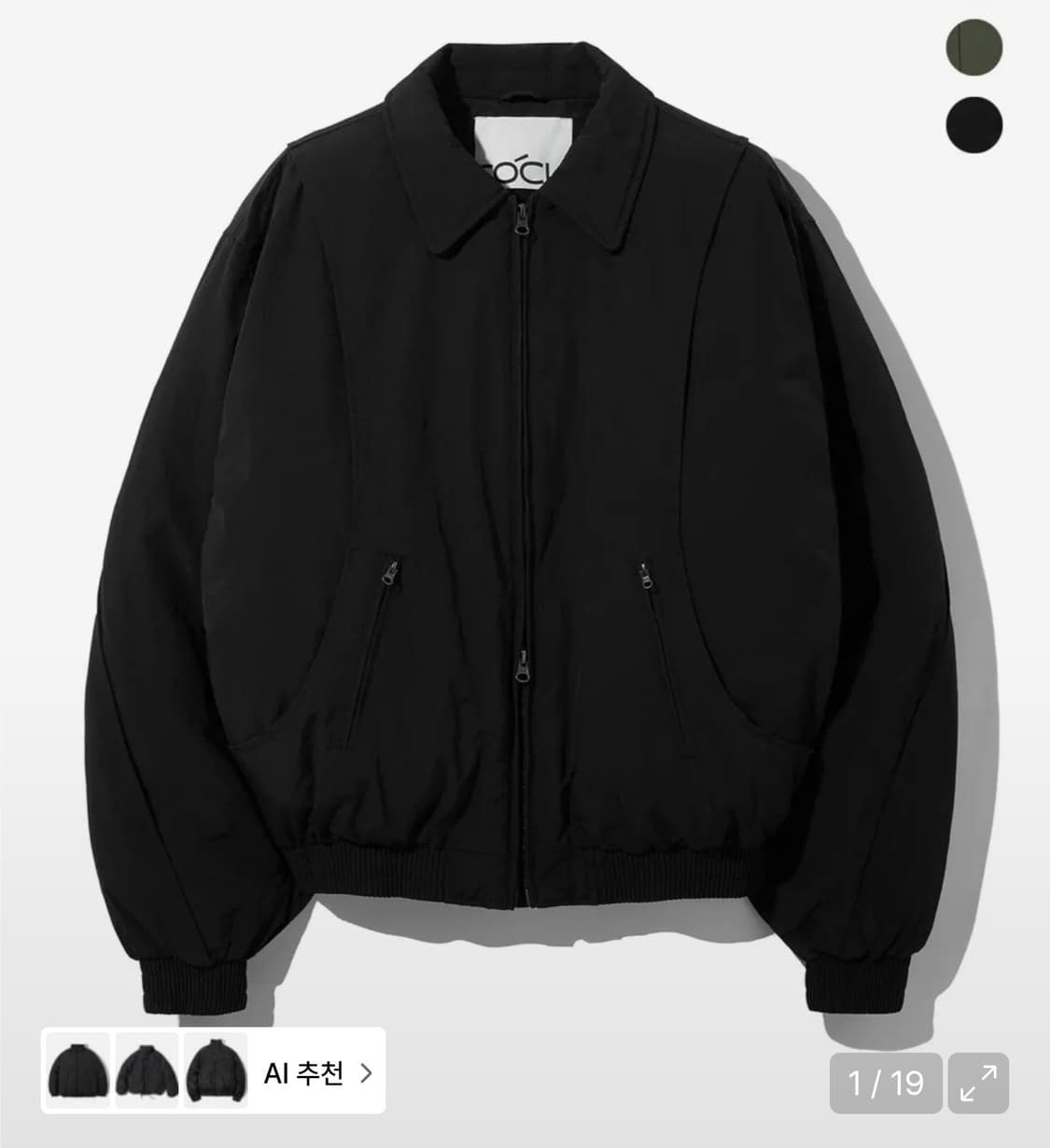 [커스텀어클락] 오버핏 항공 패딩 점퍼 상품이미지1