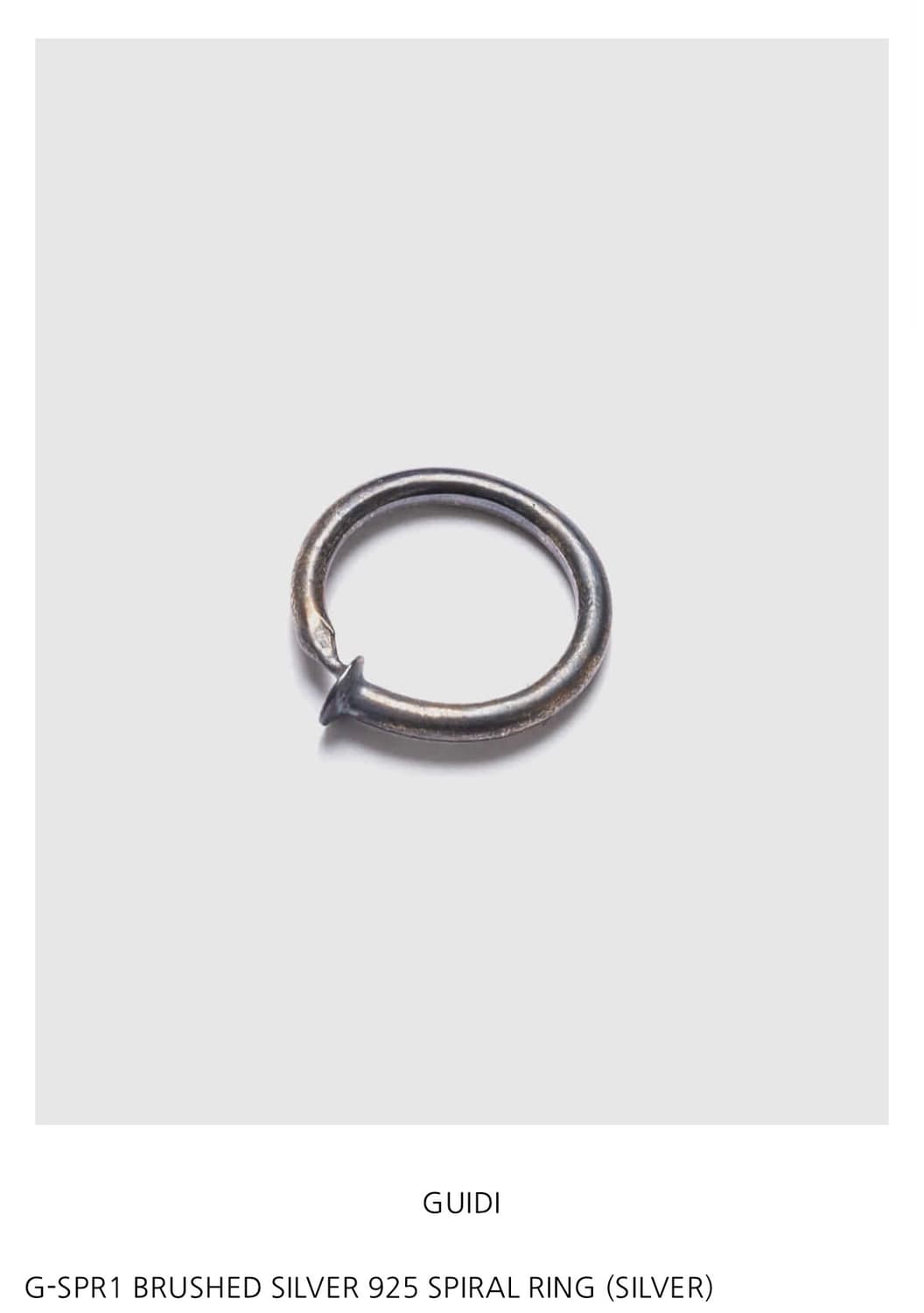 [XL] GUIDI G-SPR1 실버 네일링 못반지 상품이미지1