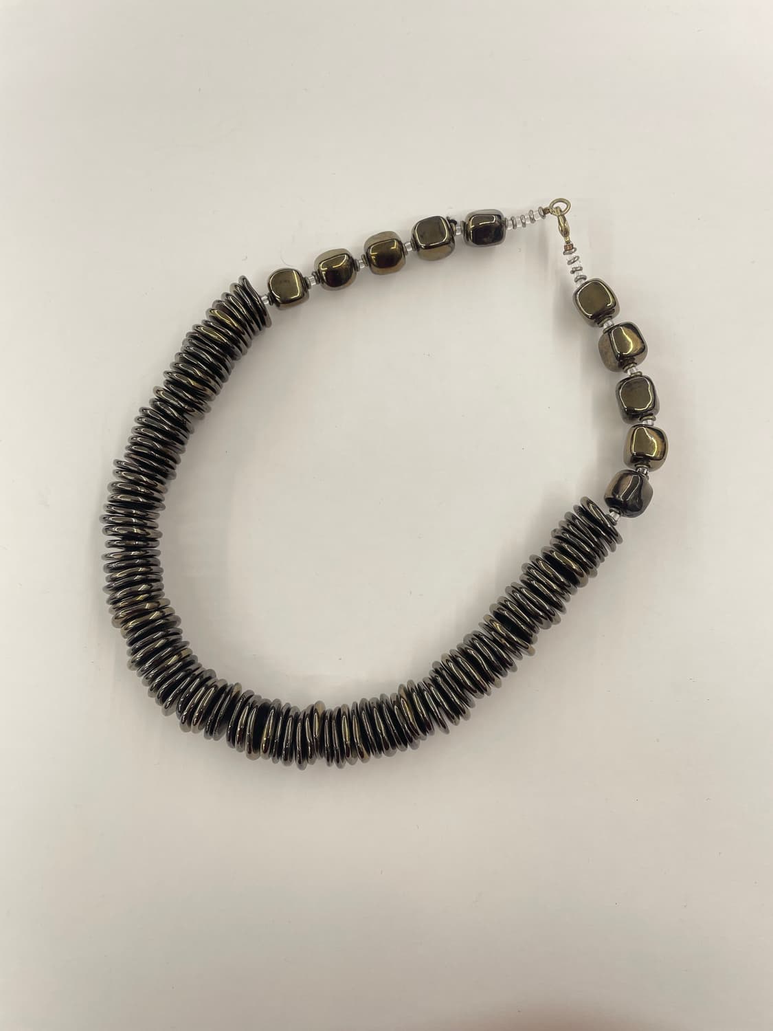 스택드 글로시 앤틱골드 넥클리스 상품이미지1