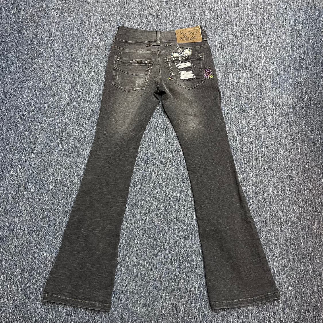 일본 y2k 흑청 데미지 부츠컷 상품이미지1