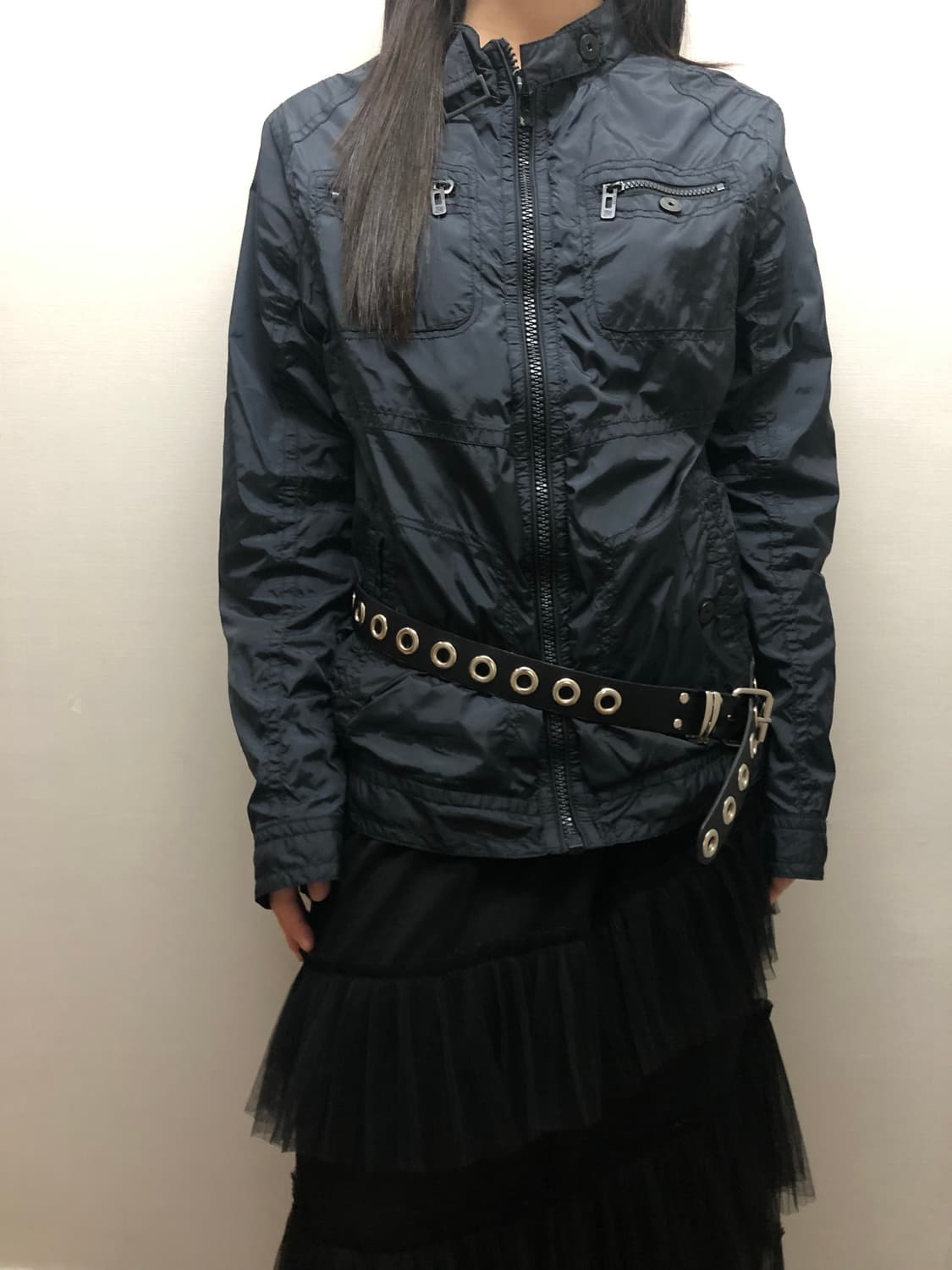 빈티지 블랙 펑크 포켓 바람막이 상품이미지4