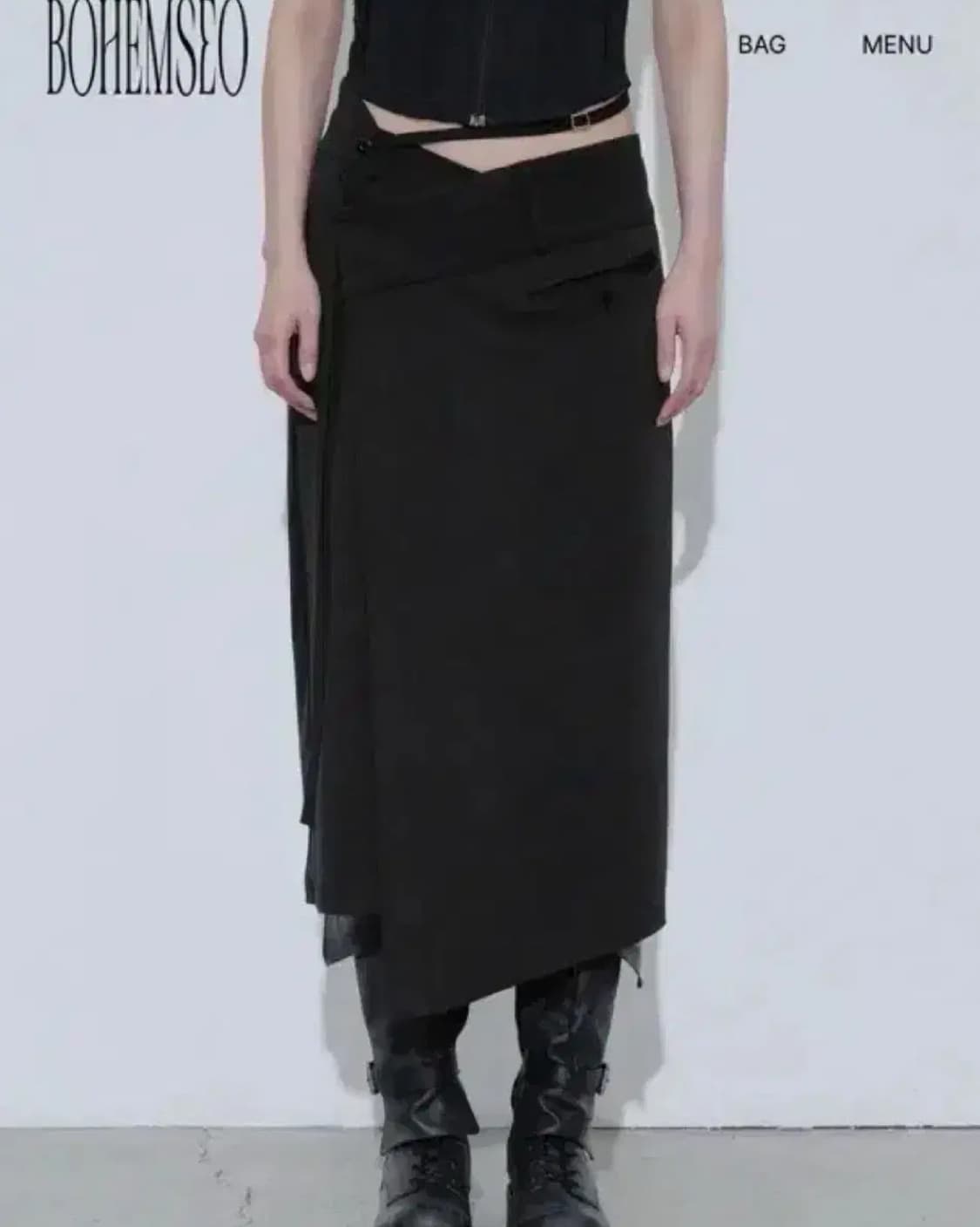 보헤미안서울 BELTED JERSEY SKIRT 상품이미지2