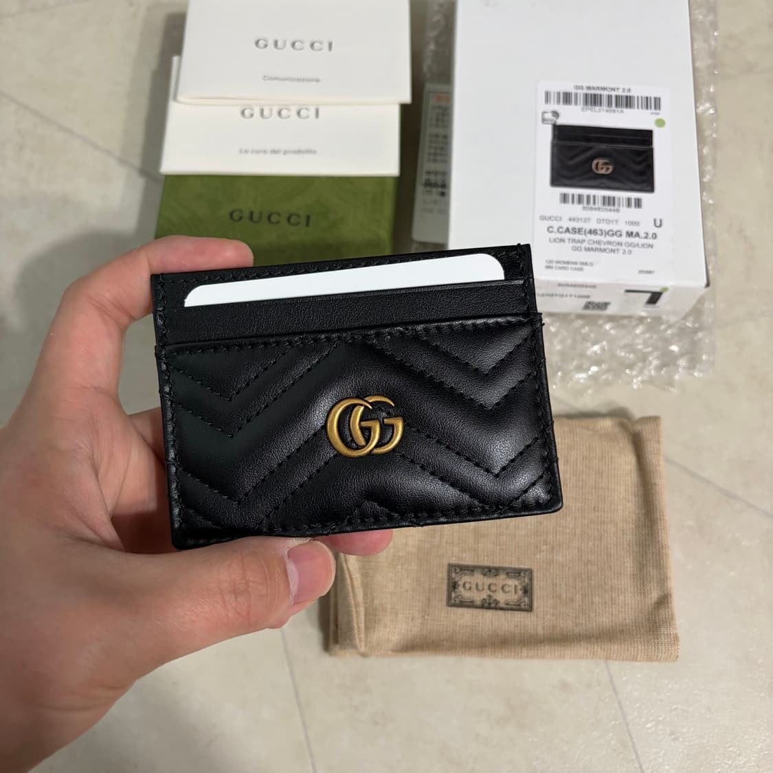 [새상품]구찌 GG 마틀라쎄 마몽 카드지갑 블랙 현대백화점 상품이미지1