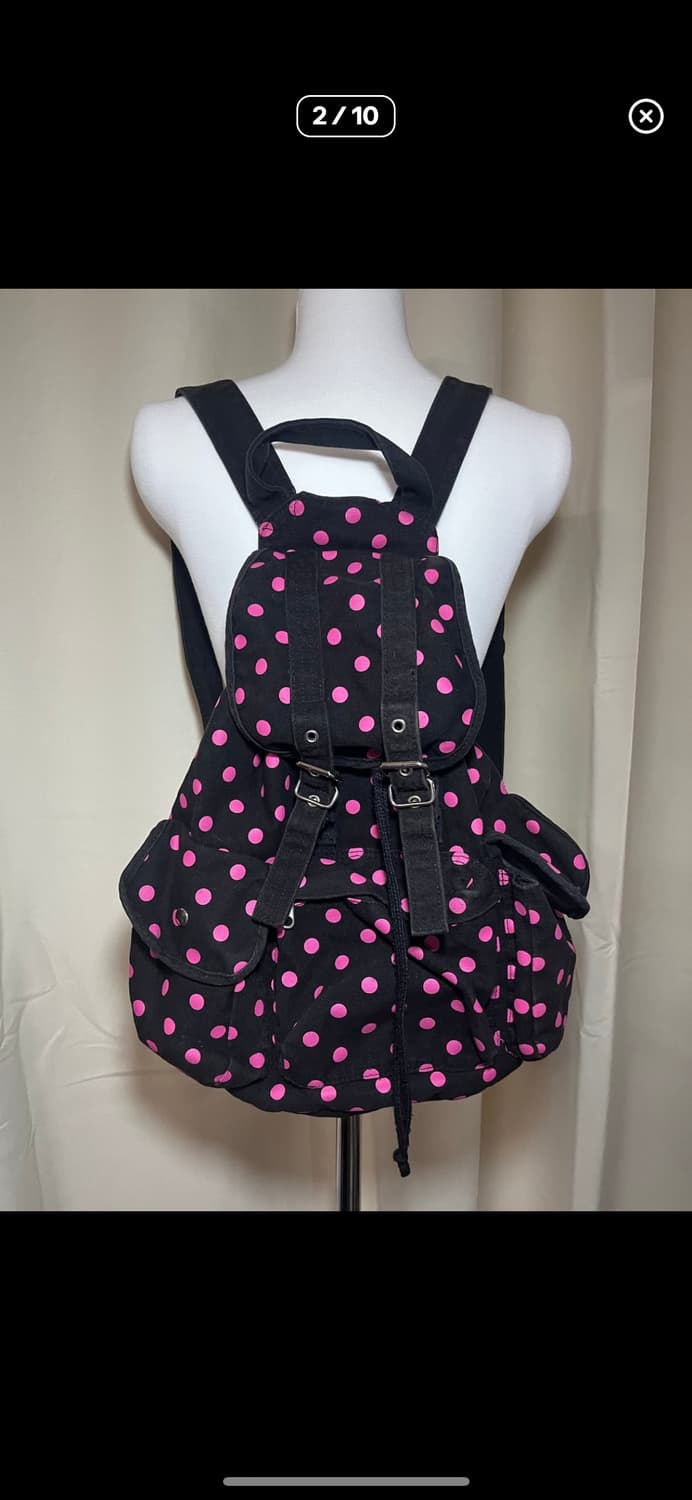 블랙핑크 도트 땡땡이 백팩 가방 상품이미지1