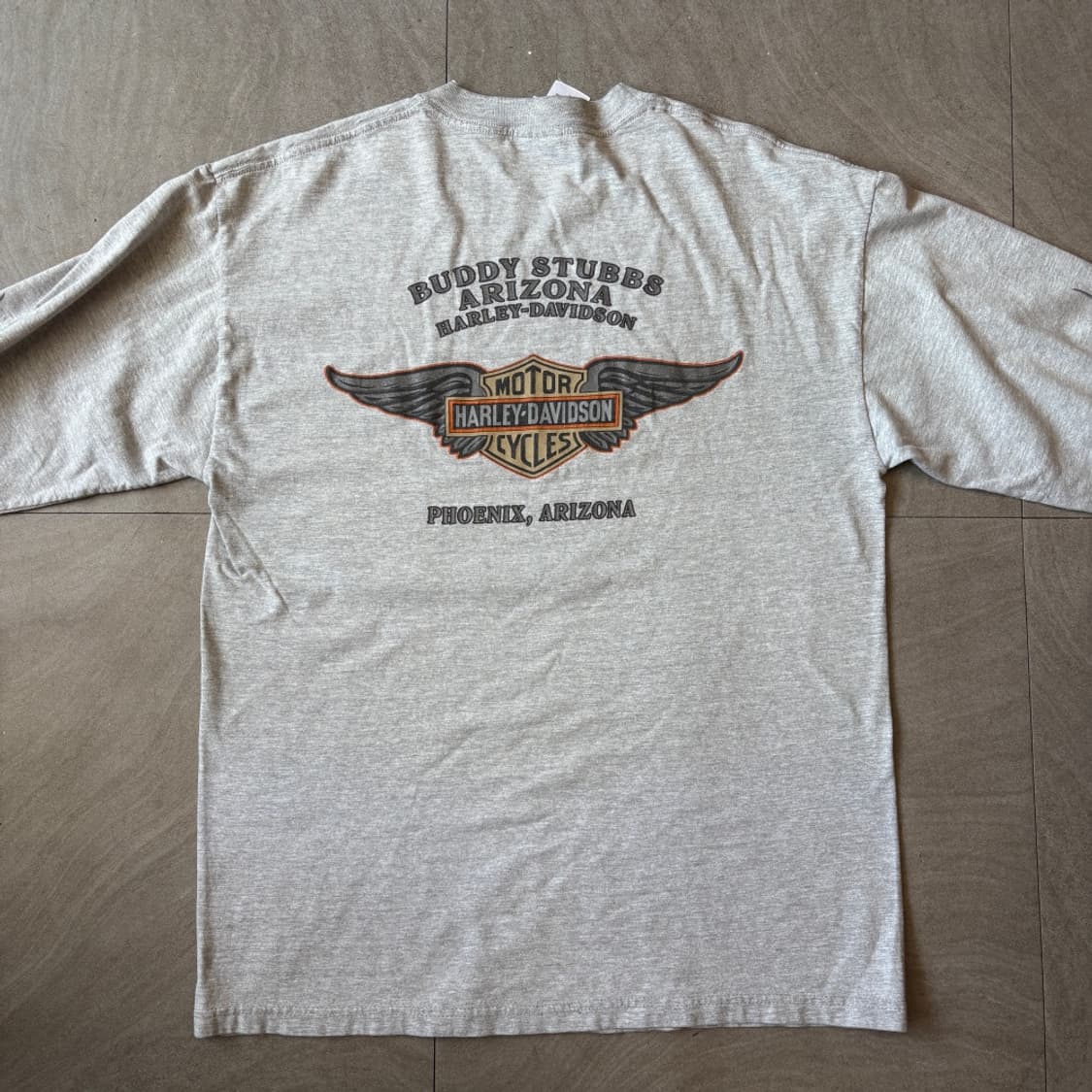 할리데이비슨 미국 생산 그레이 플레임 긴팔 티셔츠 상품이미지7