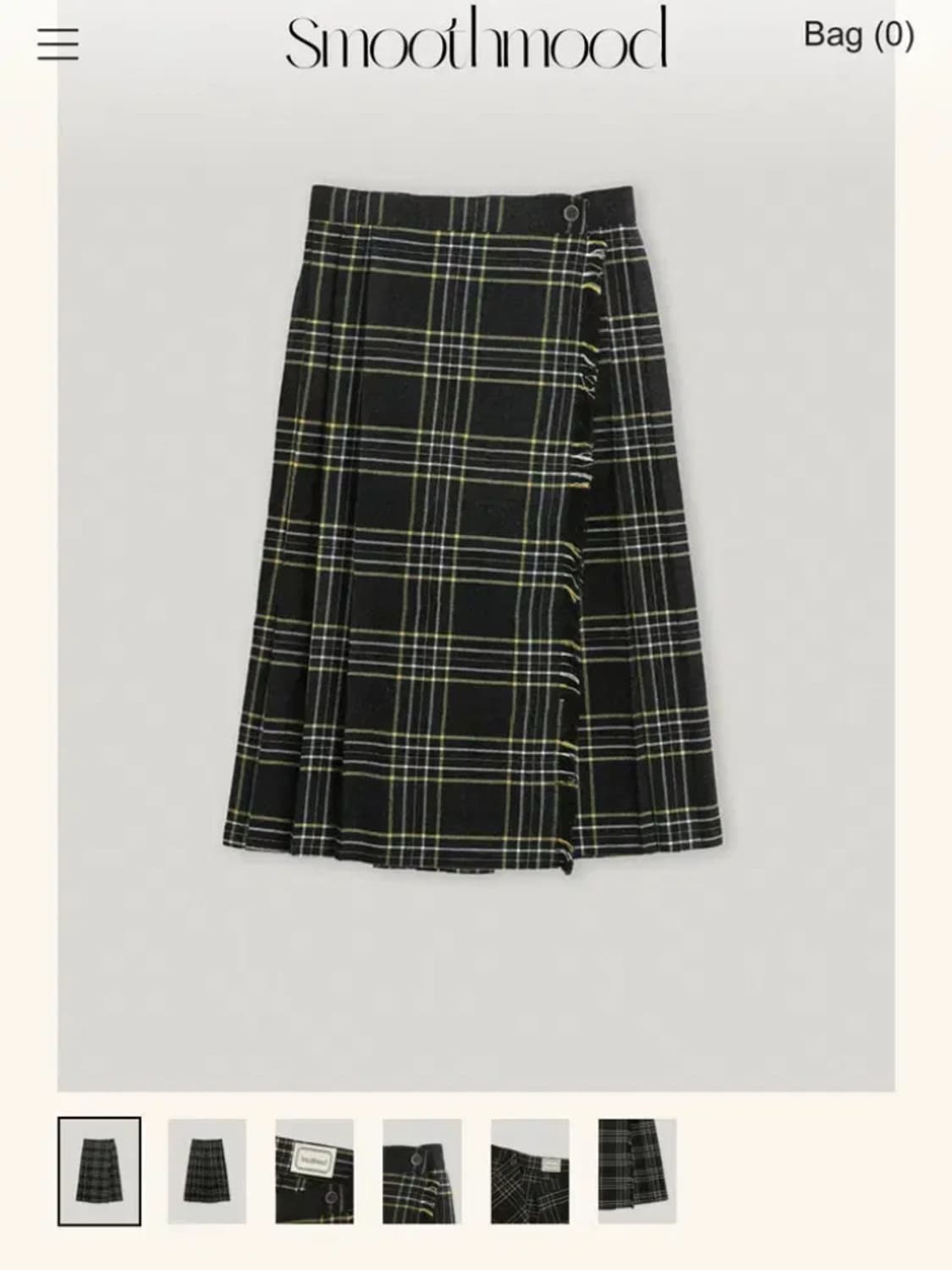 [새상품] 스무드무드 체크 랩 스커트 상품이미지4