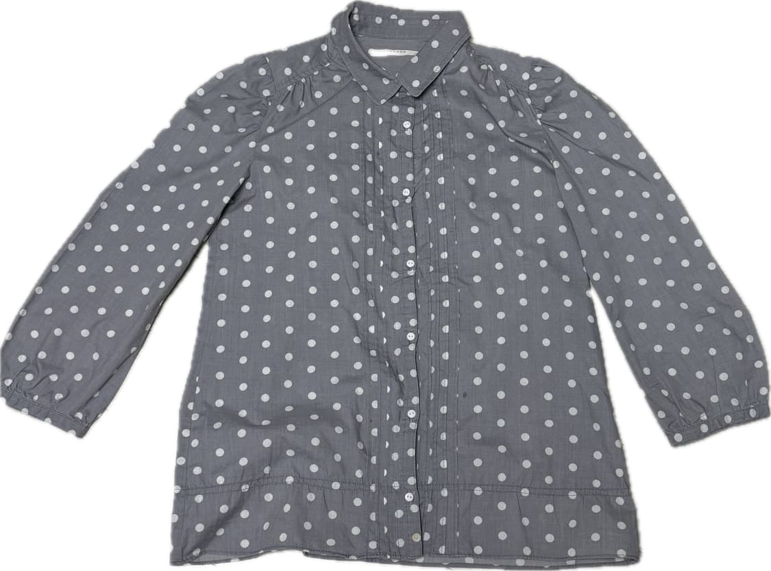 빈티지 도트 7부 블라우스 셔츠 M 상품이미지1