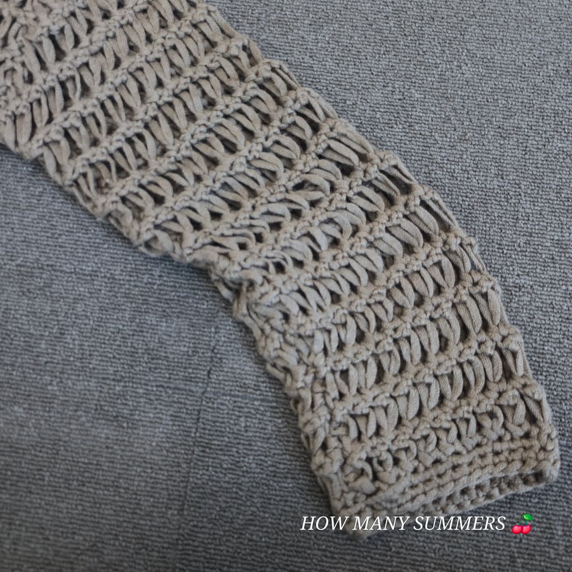 미스틱 크로셰 그물 니트 탑 베이지 울 혼방 시스루 레이어드 상품이미지4