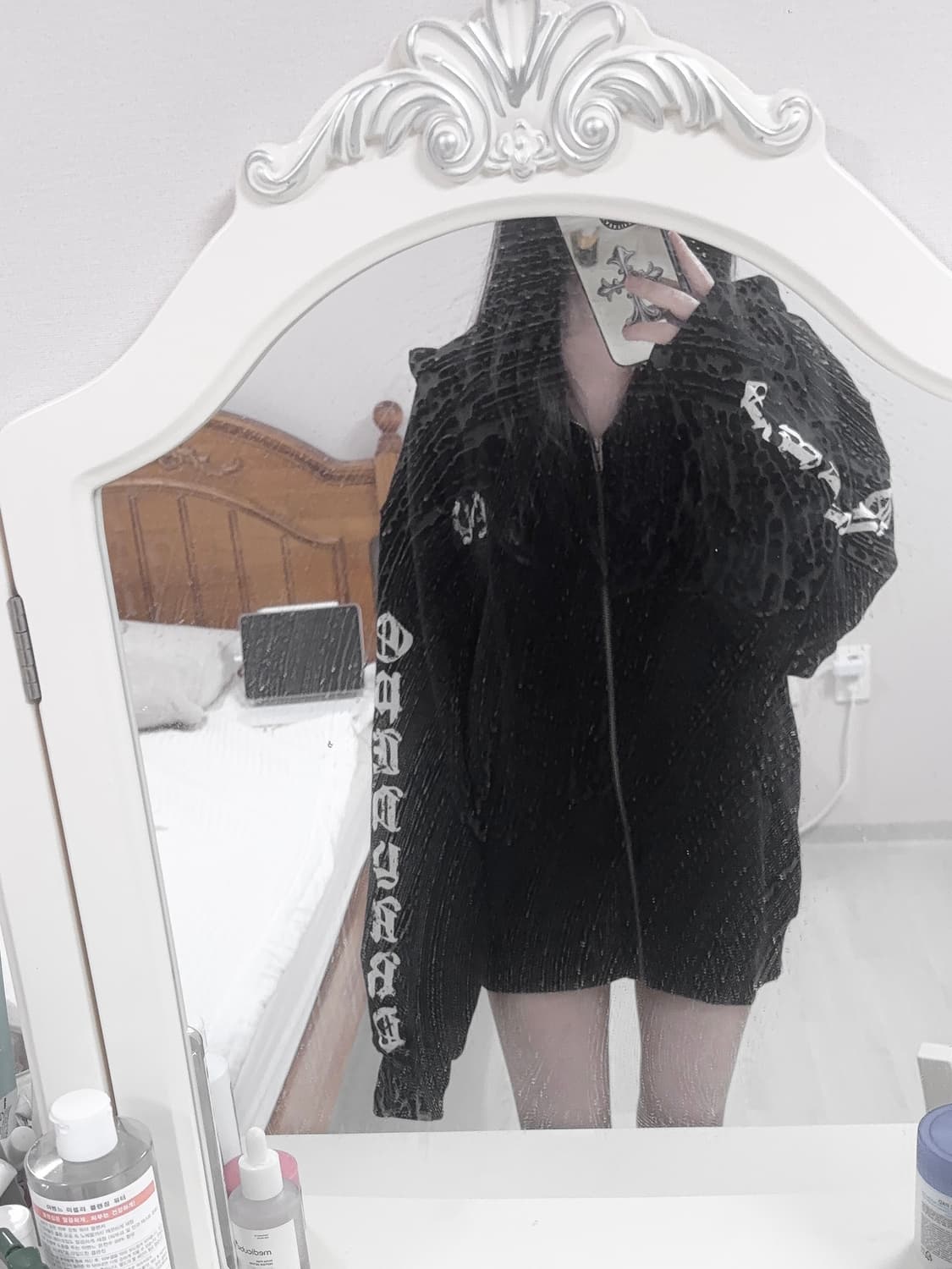 오와이 고딕 크로스 후드집업 블랙 M 남여공용 상품이미지1