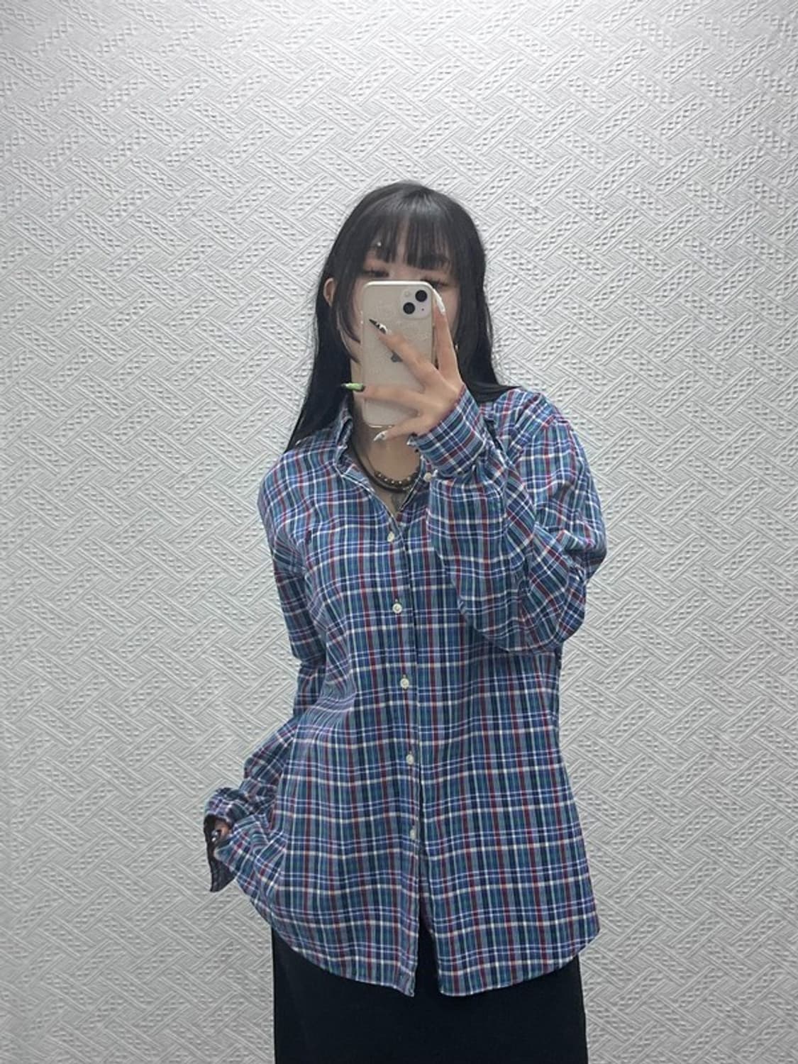 폴로 랄프로렌 빈티지 레트로 타탄체크 셔츠 L C08819 상품이미지1