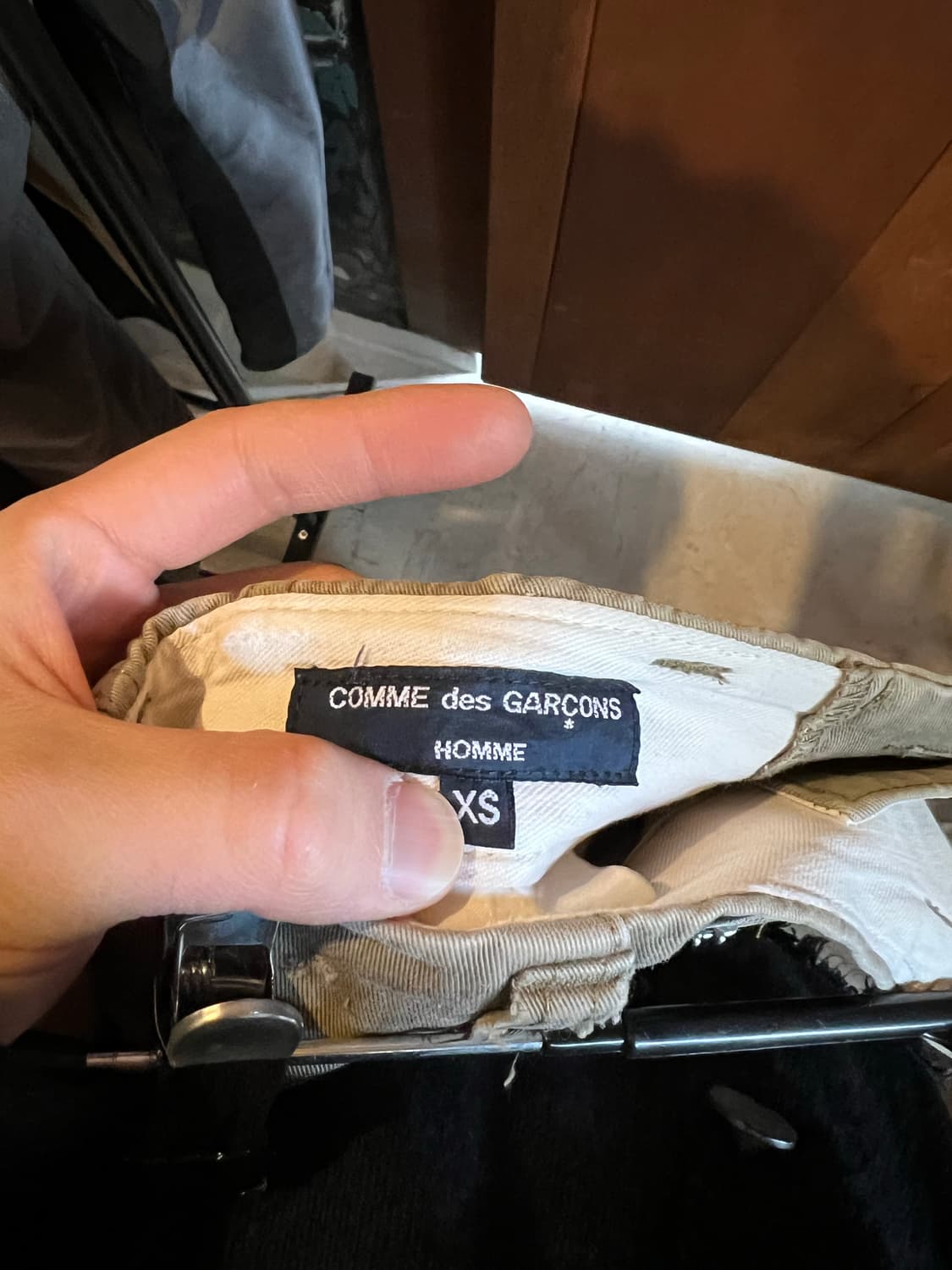 꼼데가르송 옴므 디스트레스드 팬츠 XS 상품이미지3