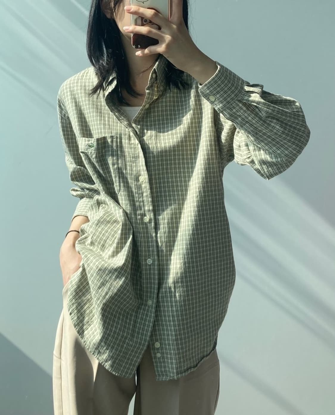 라코스테 체크 셔츠 상품이미지1