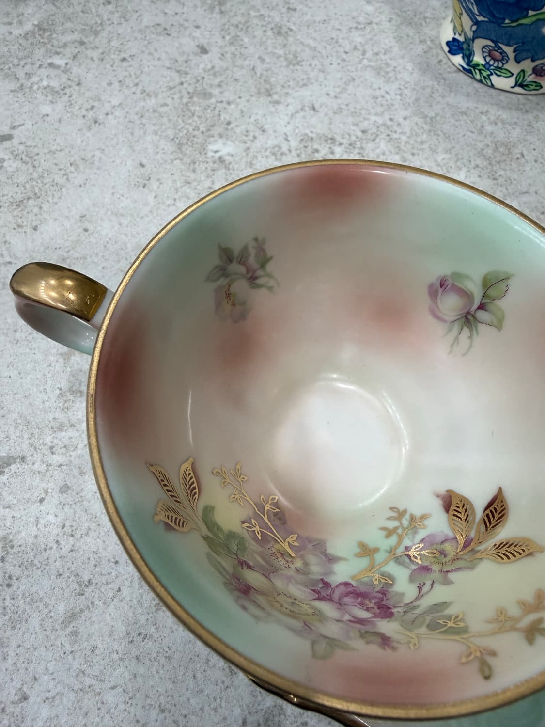 독일 바바리아(Bavaria)와일드 로즈 블러시 빈티지 찻잔 소서 세트 상품이미지4