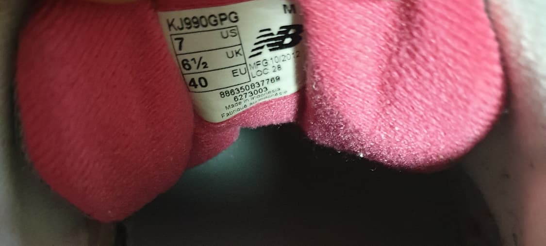 뉴발란스 990 그레이 핑크 스니커즈 (255) 상품이미지5