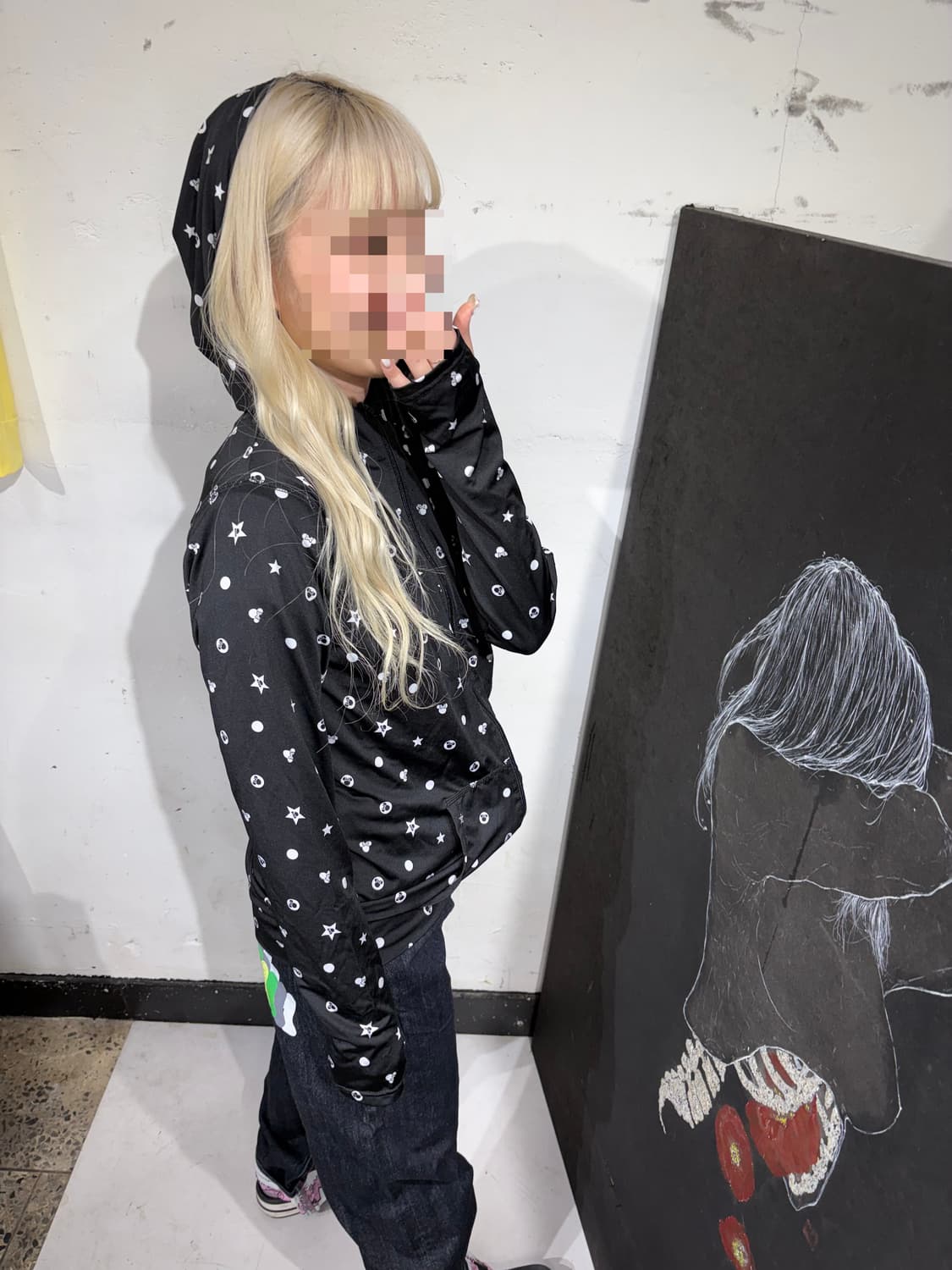 JPN 일본 빈티지 DISNEY 디즈니 도트 후드 집업 져지 L 상품이미지2