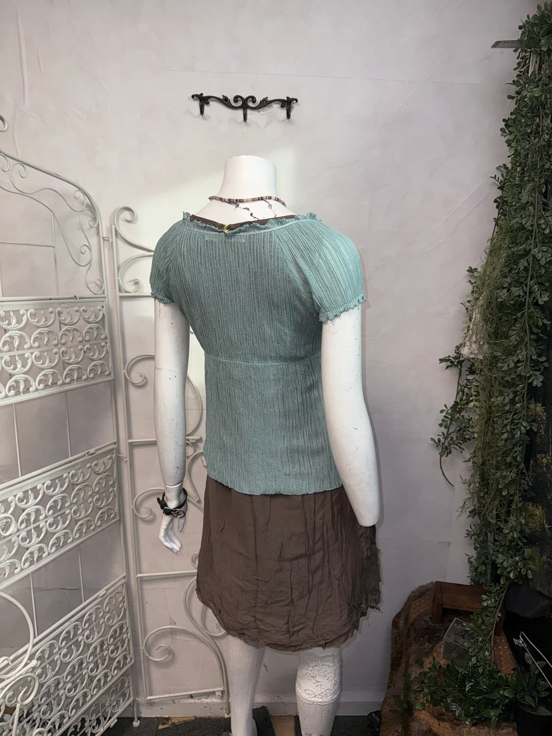 Mute blue pleated button cardigan  상품이미지5