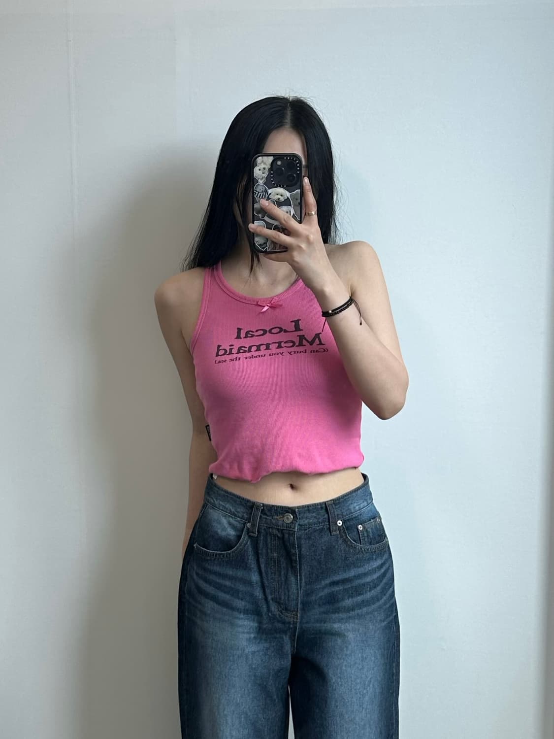 스컬프터 리본 스펠아웃 슬리브리스 나시 상품이미지1