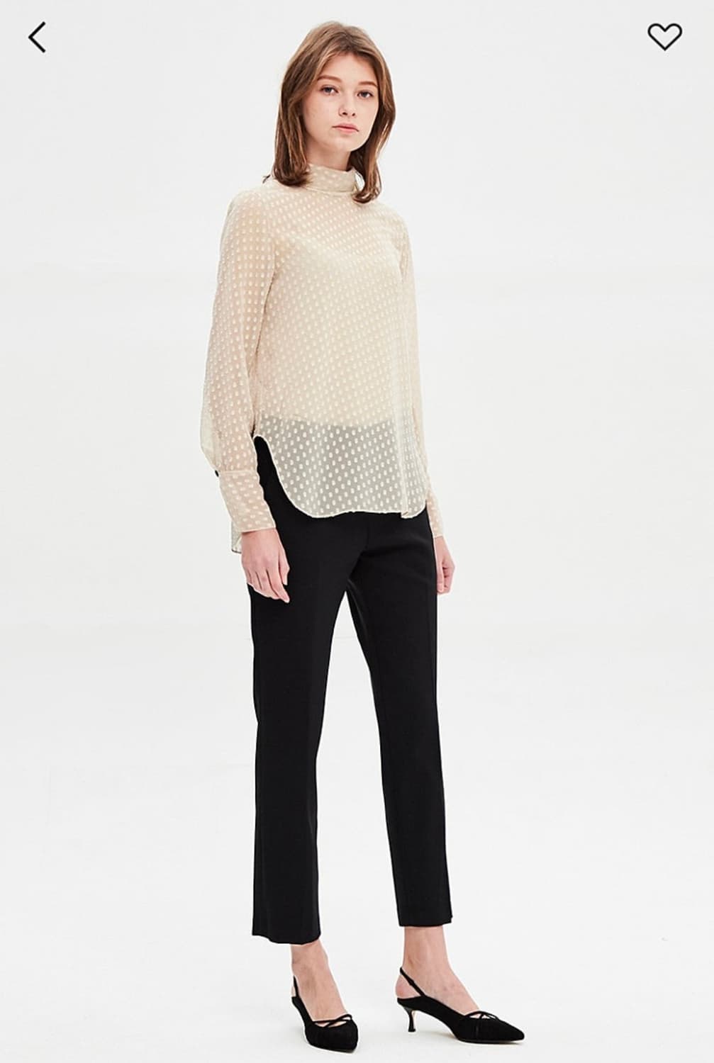 타임 번아웃 도트 시스루 블라우스 프리사이즈 상품이미지1