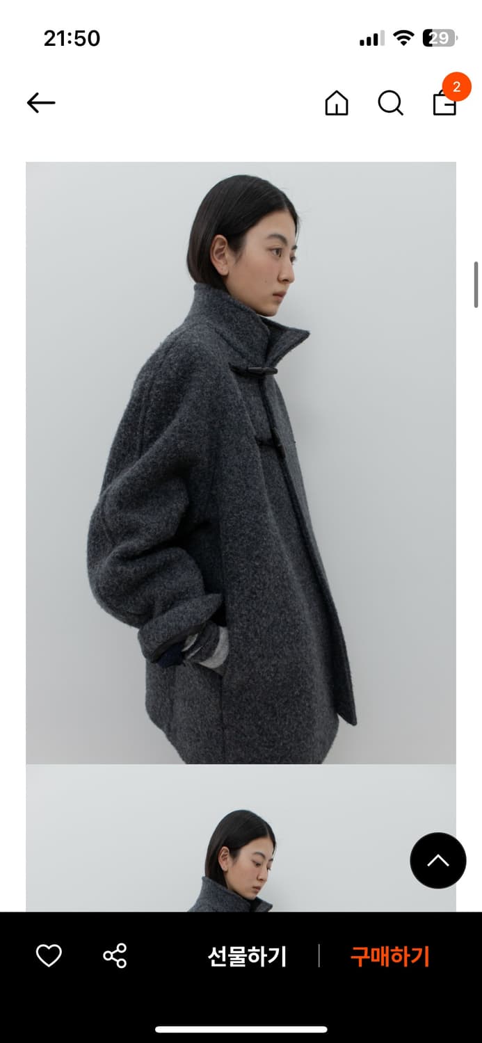 GBH X 현주파크 하이넥 토글 코트 브라운 상품이미지9