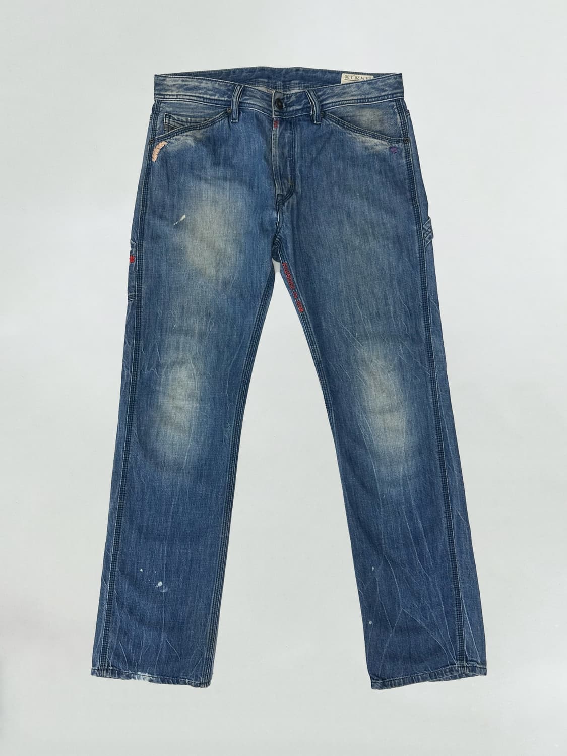 디젤 자수 워싱 디테일 데님팬츠 청바지 상품이미지1