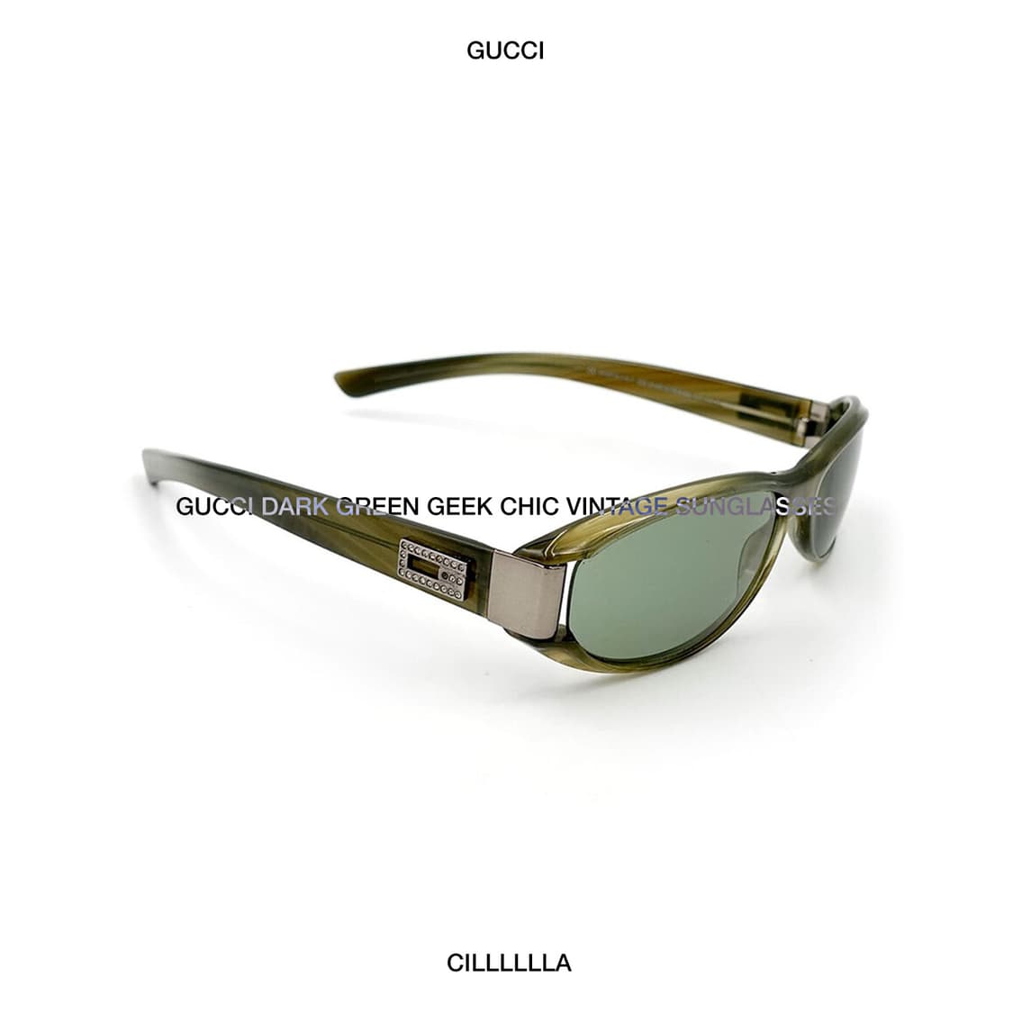 GUCCI 구찌 다크그린 긱시크 빈티지 선글라스 상품이미지1