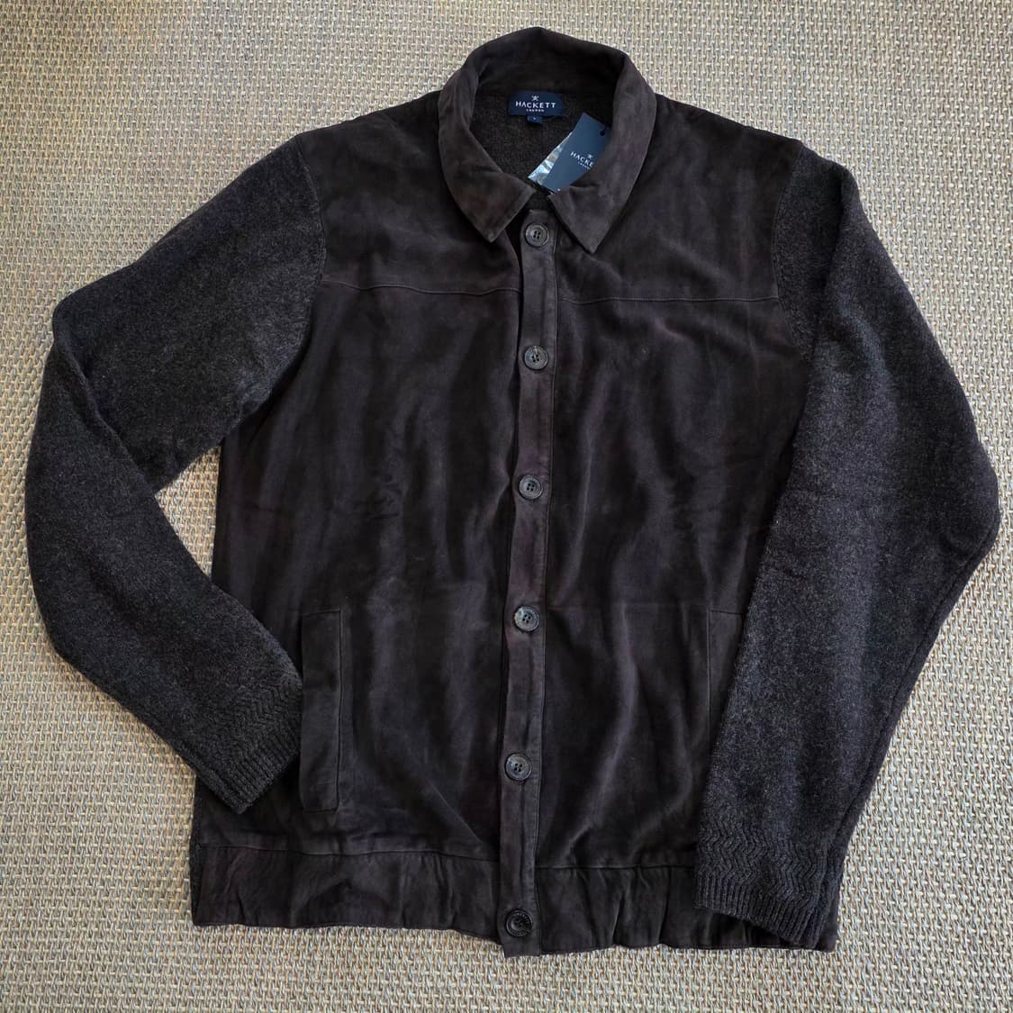 Hackett London 최고급 스웨이드 레더 메리노울 샤켓 자켓 상품이미지2