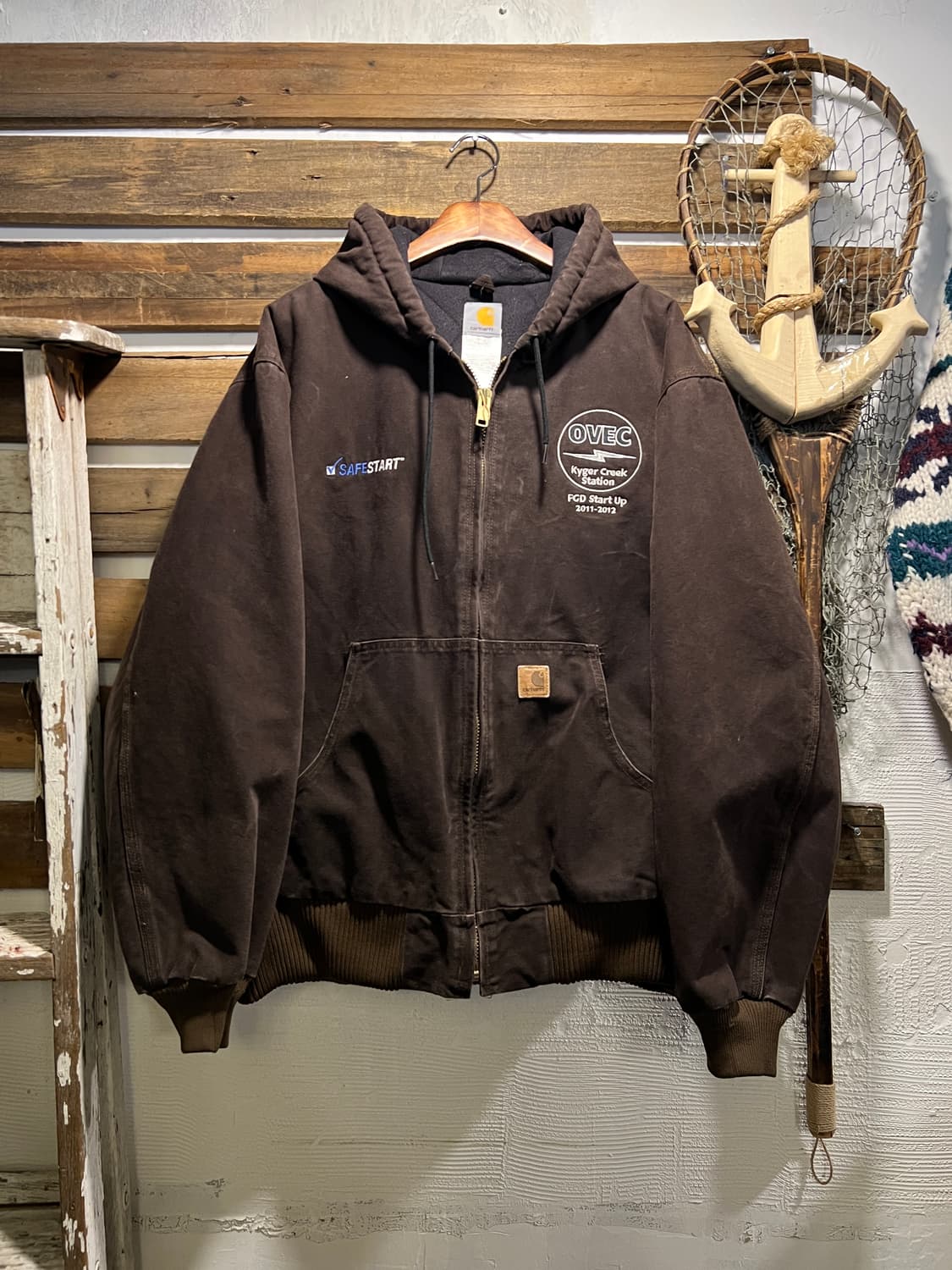 [XL]칼하트 USA J130 OVEC 다크브라운 액티브 워크 자켓 상품이미지1