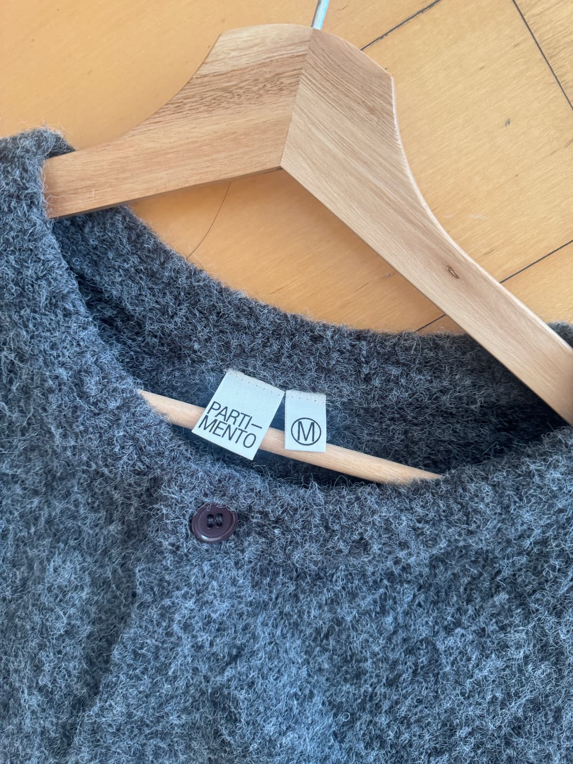 파르티멘토 알파카 모헤어 가디건M(그레이,레드) 상품이미지2