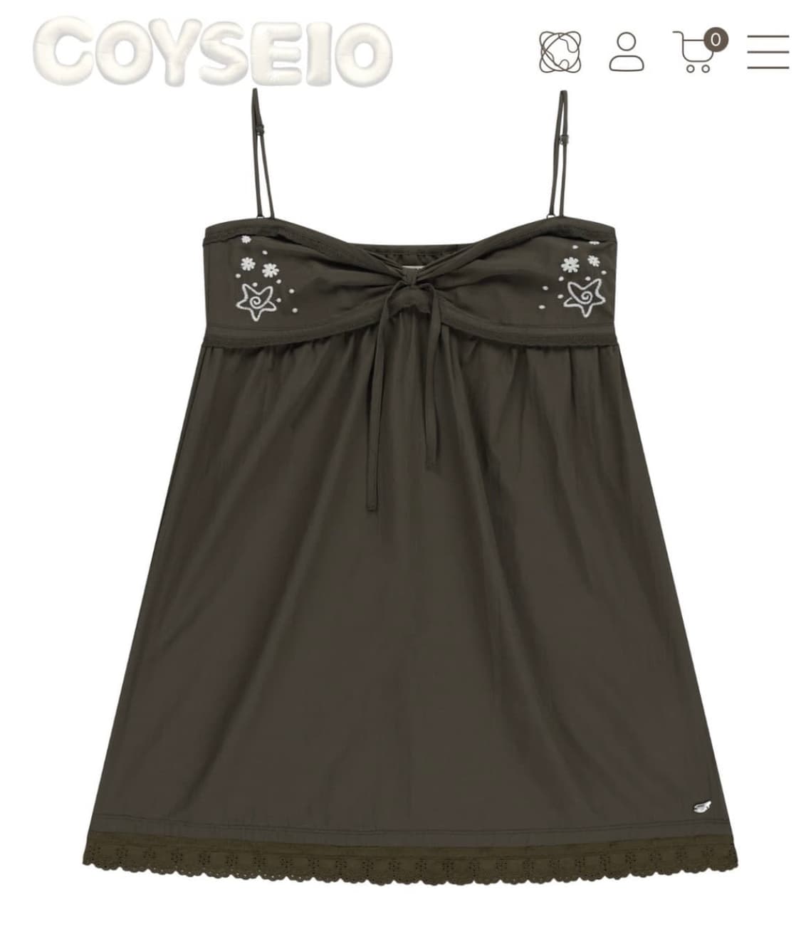 코이세이오 솔라 스티치 미니드레스 브라운 상품이미지1