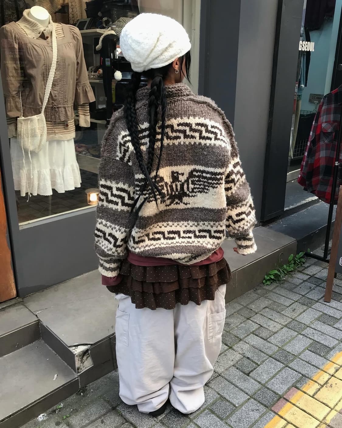 Vintage Cowichan Knit Zip-Up 상품이미지2