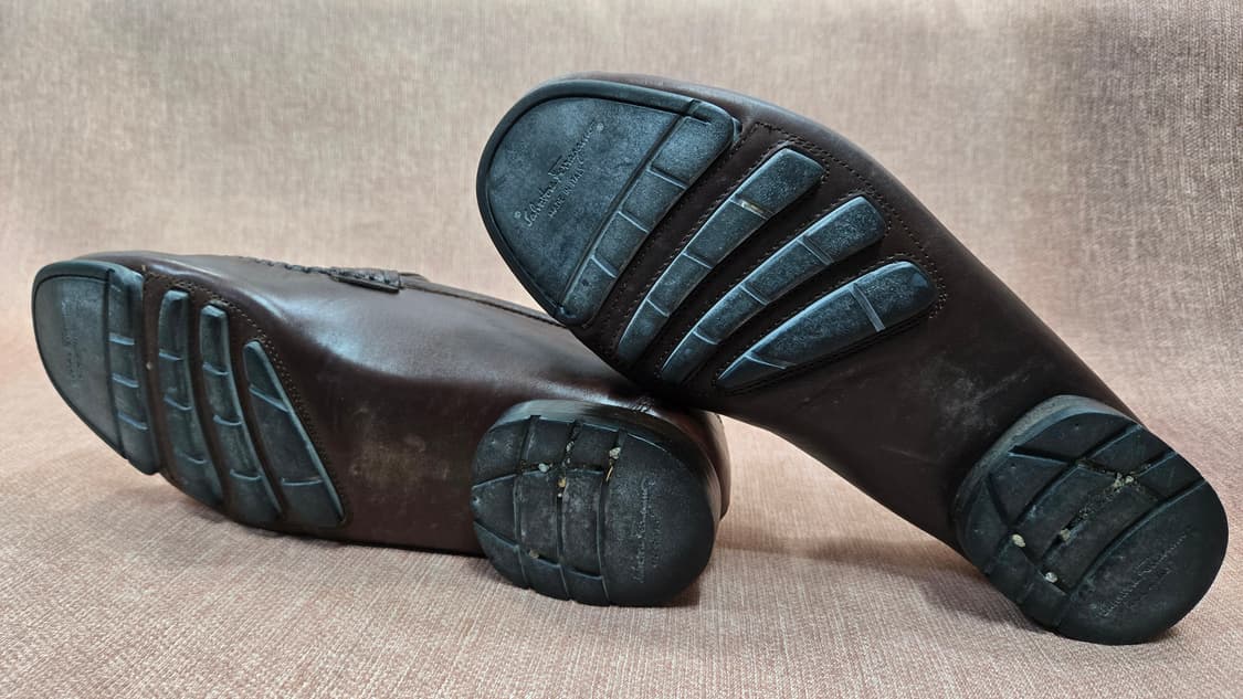 살바토레 페라가모 260mm- 정품 간치니 남성용 브라운 가죽 로퍼 상품이미지6