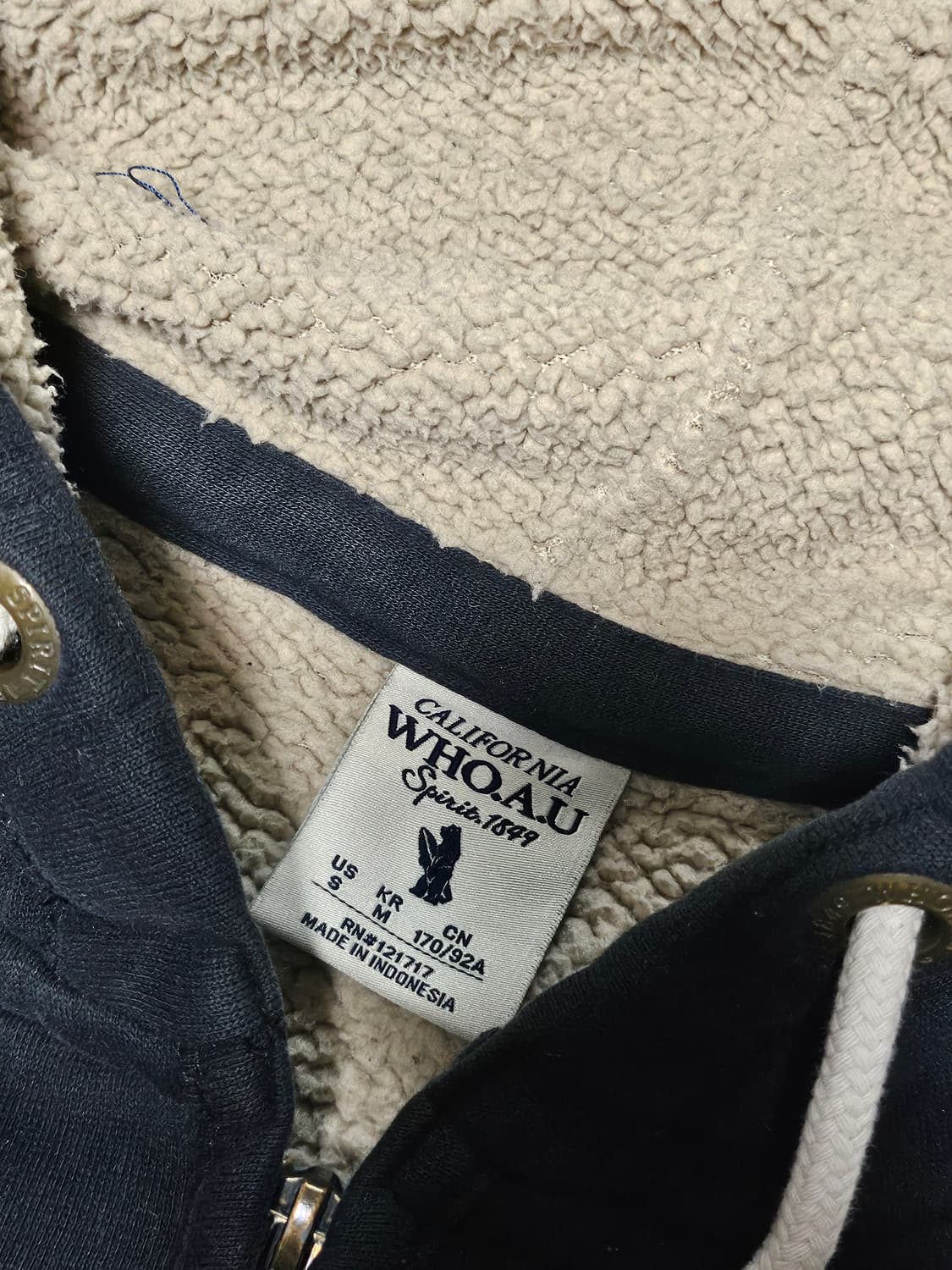 후아유 대장급 y2k 핀터깔 후드집업 미드파일 M 상품이미지4