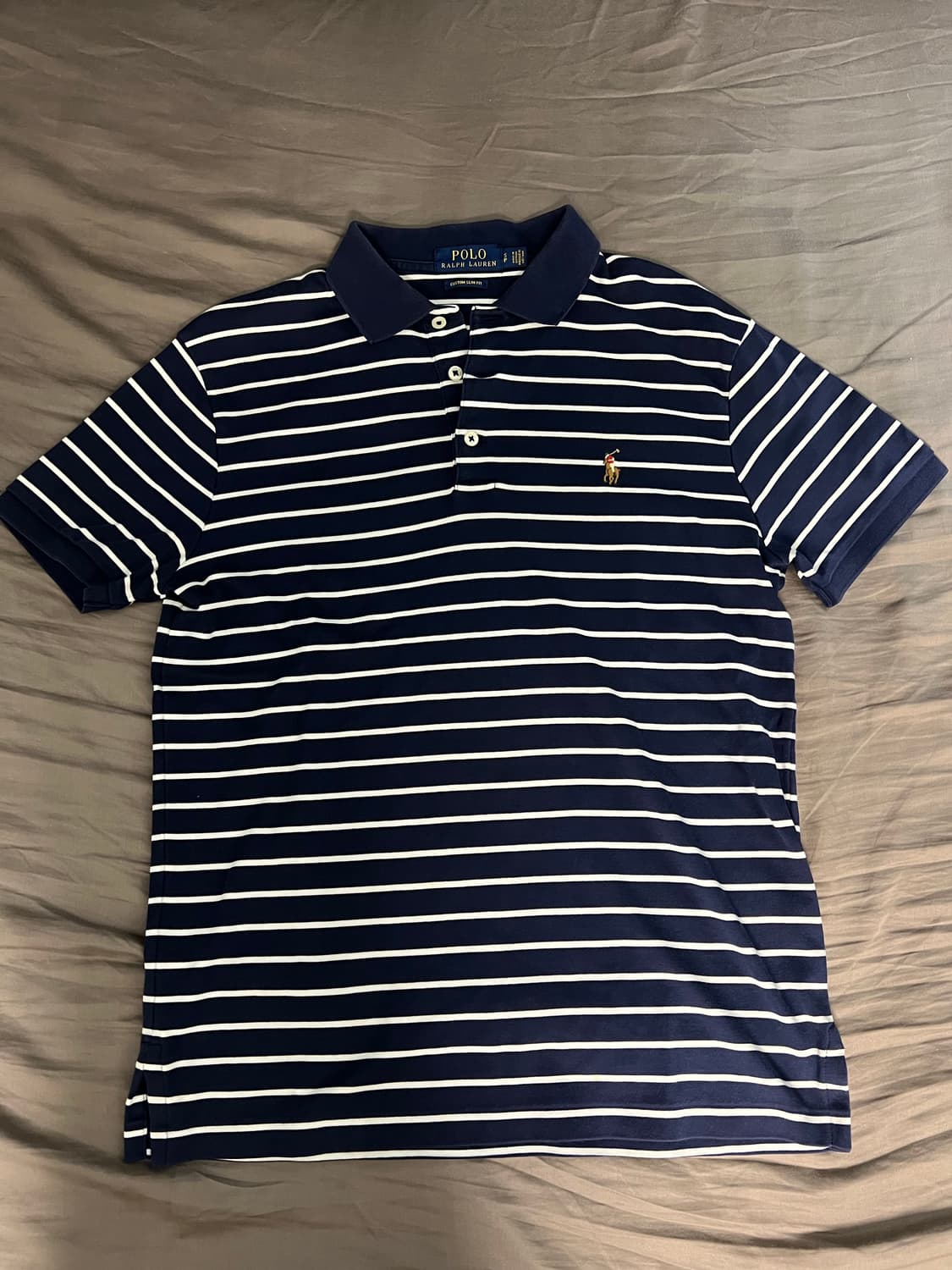 폴로 랄프로렌 네이비 줄무니 카라티 s 상품이미지2