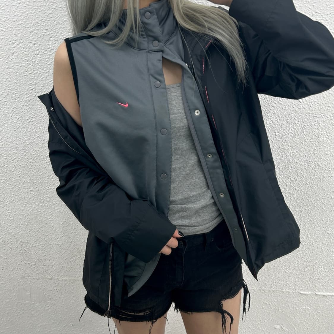 나이키 그레이 베스트 세트 차콜 자켓 L 상품이미지4