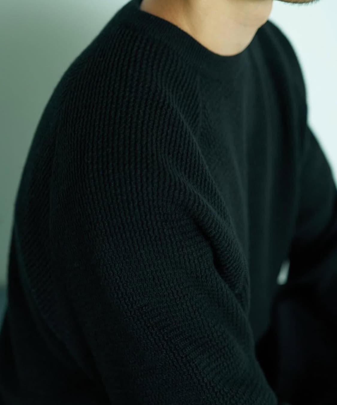 Bodhi graphpaper 캐시미어 와플 스웨터 네이비 상품이미지6