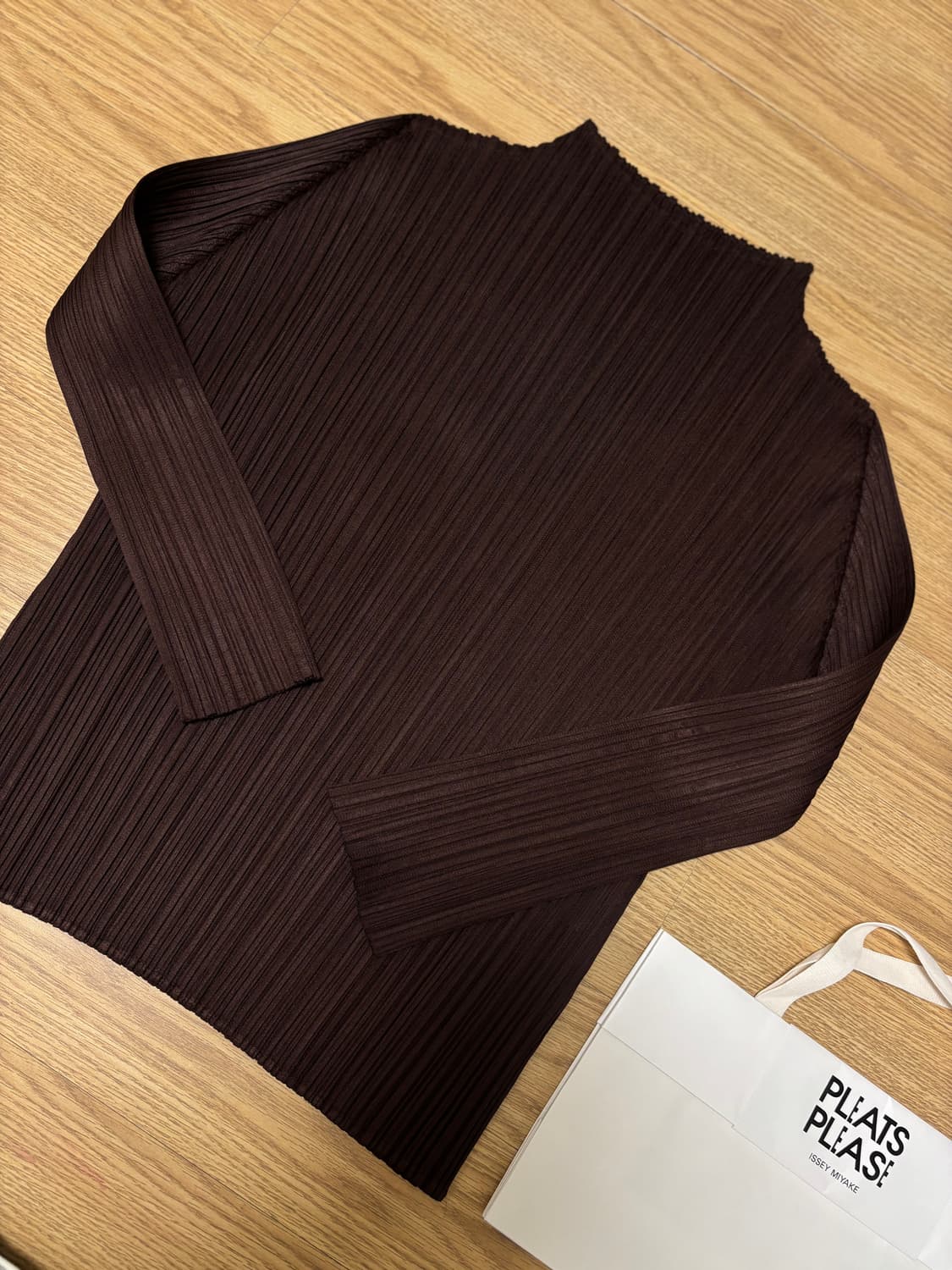 플리츠플리즈 베이직 긴팔 브라운 3사이즈 / 55-55반 상품이미지2