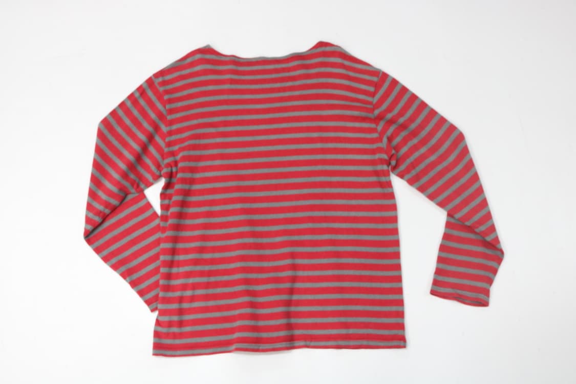 SHIPS 쉽스 레드 그레이 스트라이프 보트넥 긴팔 티셔츠 (L) 상품이미지6