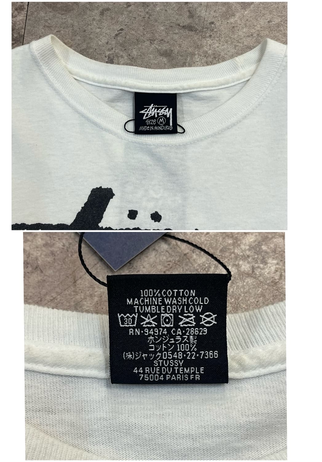 스투시 월드투어 반팔티 화이트 M #csz3936 상품이미지3