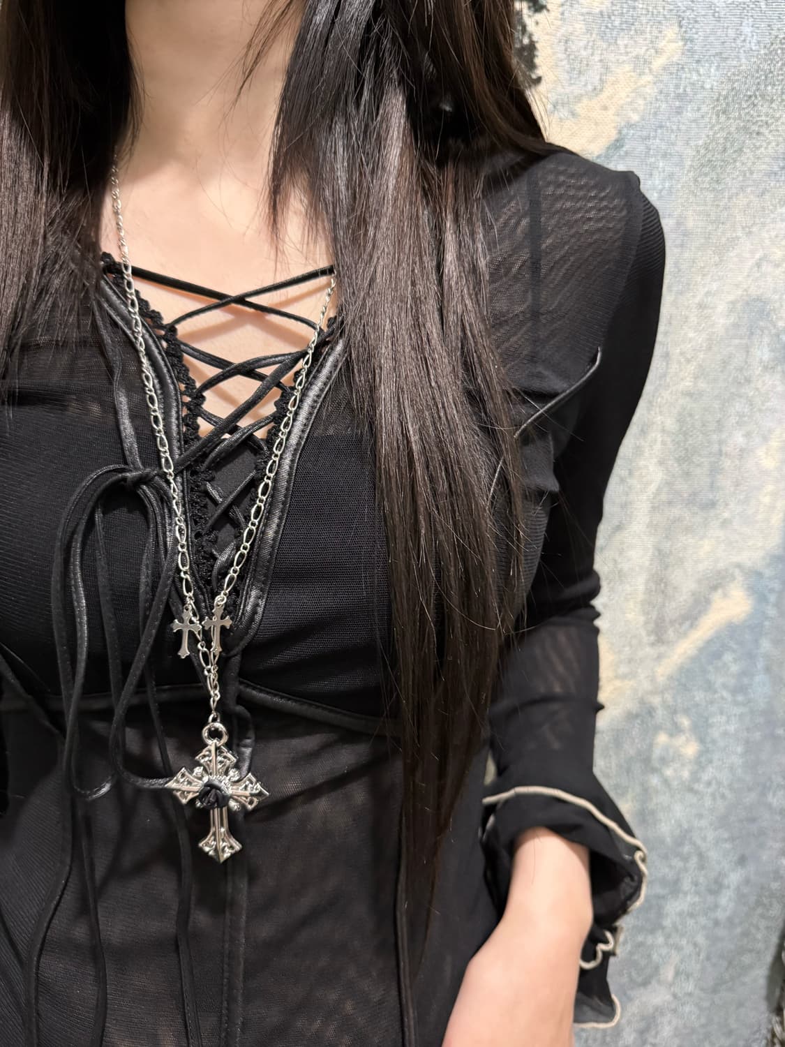 오즈온 로즈 크로스 목걸이 상품이미지5