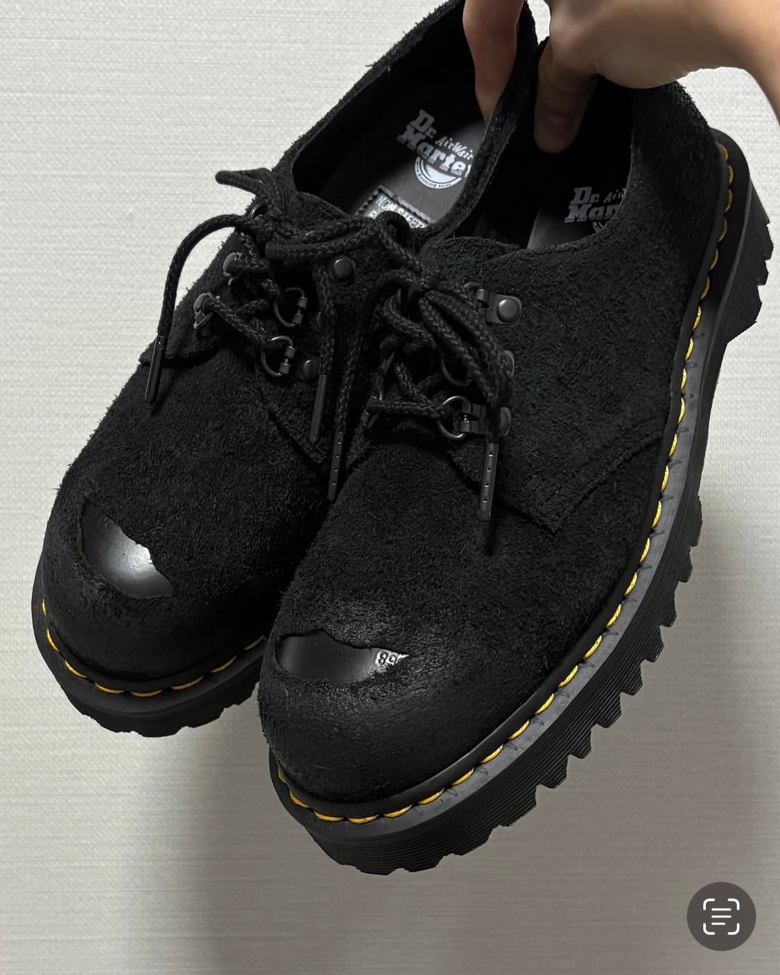 [UK7(260)]닥터마틴 1461 스틸 토 헤어리 스웨이드 블랙 상품이미지6