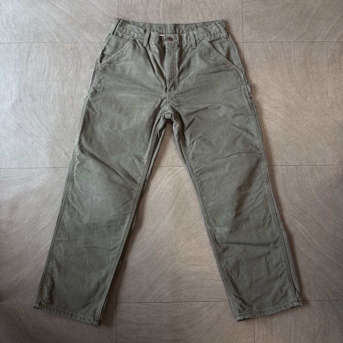 칼하트 오리지널 b111 모스그린 싱글니 카펜터 팬츠 상품이미지6